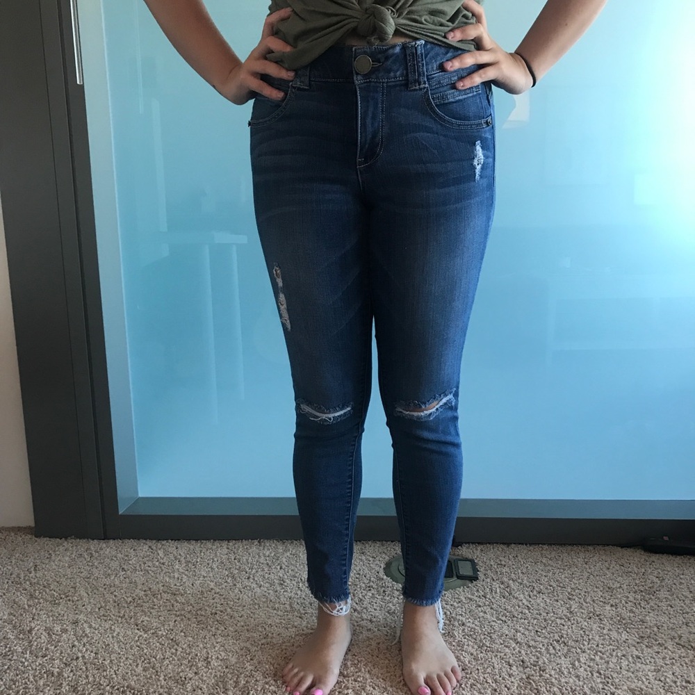 High rise skinny jeans